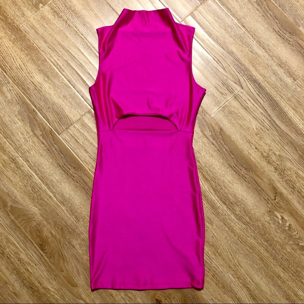 High Neck Neon Bodycon Dress